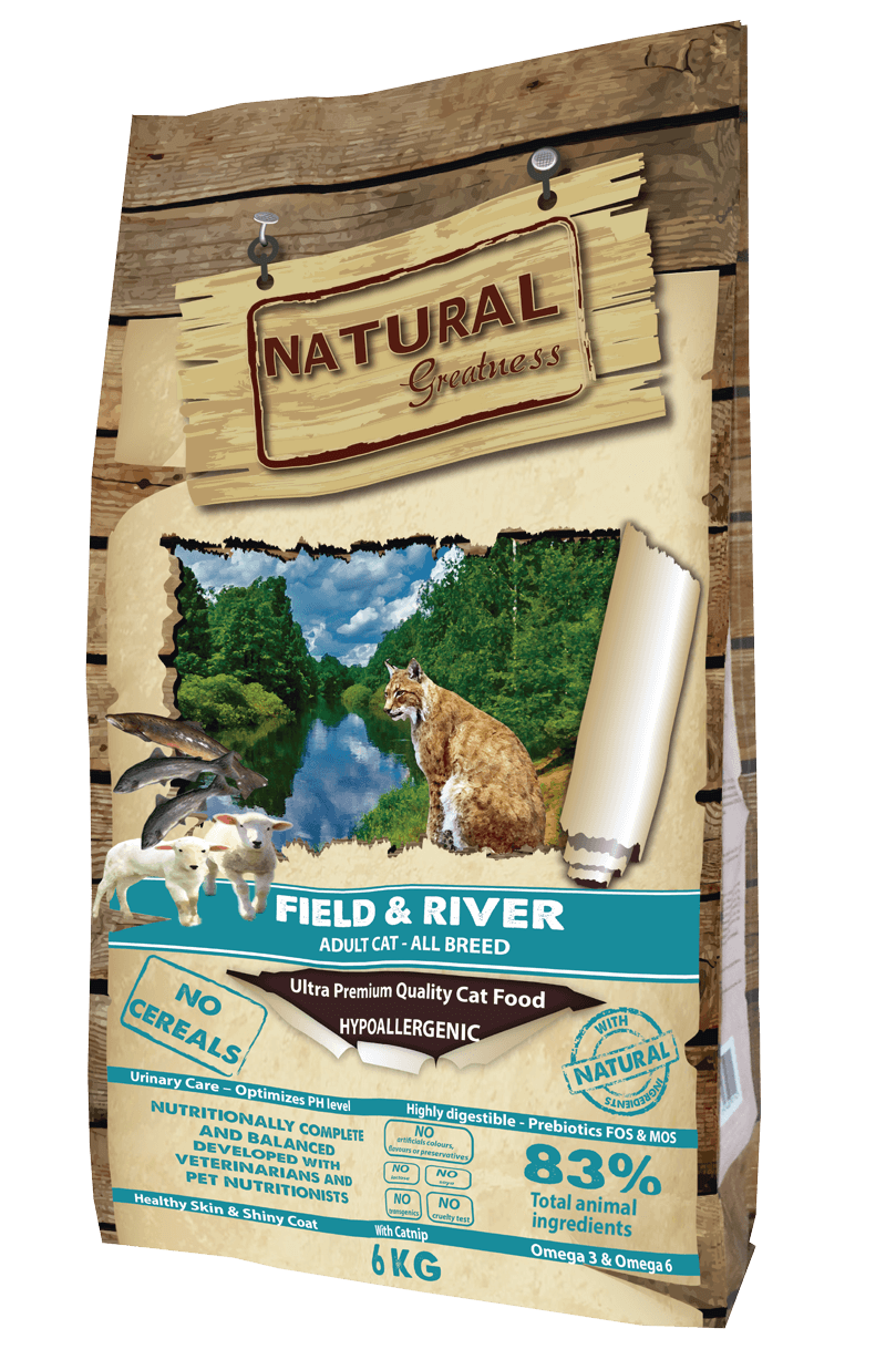 Pienso Natural Greatness Field & River sin cereales para gatos adultos