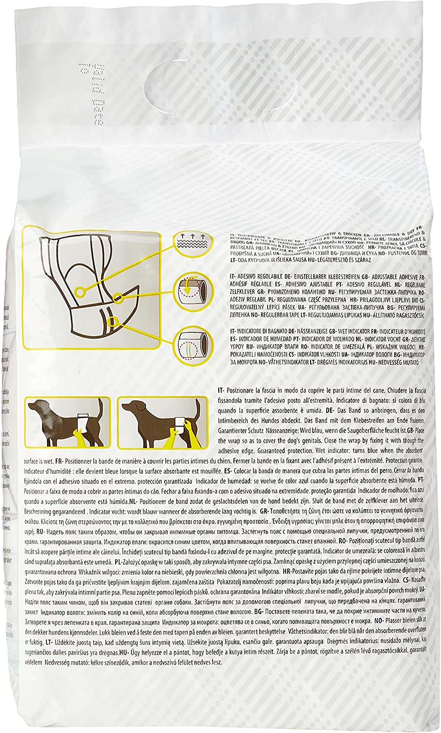 Pañales para perro macho Nayeco – Pack 12 unidades – Tallas S a XL