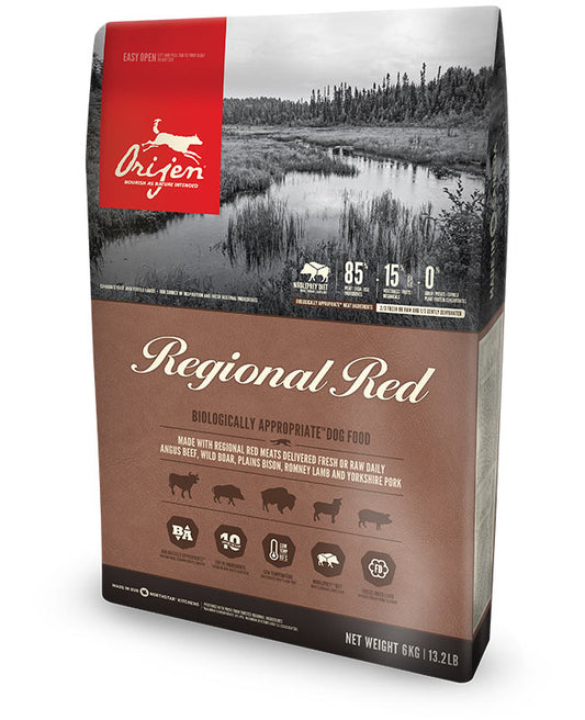 Pienso ORIJEN Regional Red natural sin cereales con carnes rojas para perros