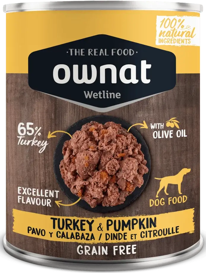 Ownat Wetline Pavo y Calabaza – Comida húmeda sin cereales para perros