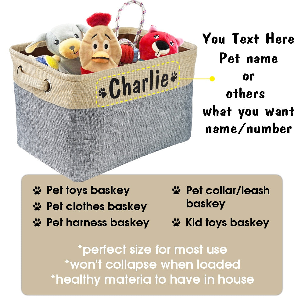 CESTA PARA JUGUETES PERSONALIZABLE PARA TU MASCOTA