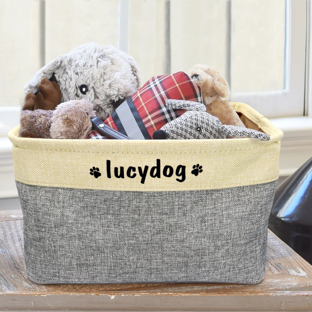 CESTA PARA JUGUETES PERSONALIZABLE perro gato mascota