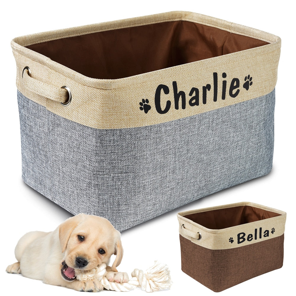 CESTA PARA JUGUETES PERSONALIZABLE perro gato mascota