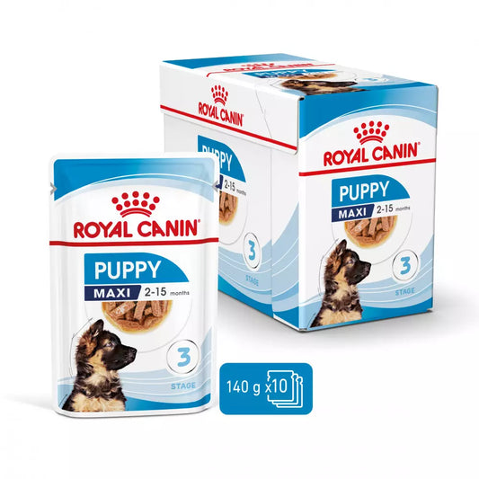 ROYAL CANIN MAXI PUPPY POUCH 10 X 140 g Gabo y Gordo E Shop, la mejor tienda online en Gran Canaria, las Islas Canarias, España, tienda online para mascotas, perros, gatos, conejos, tortugas, animales, accesorios para mascotas en general. 
Gabo y Gordo E Shop in Gran Canaria, Canary Islands, the best store for pets, dogs, cats, rabbits, turtles, animals, pet accessories.