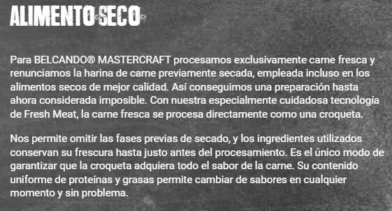 BELCANDO Mastercraft Fresh Salmon | Pienso con carne fresca de salmón sin cereales para perros.  Gabo y Gordo Pet Shop en las Islas Canarias, España, tienda online para mascotas, perros, gatos, conejos, tortugas, animales, accesorios para mascotas en general. 