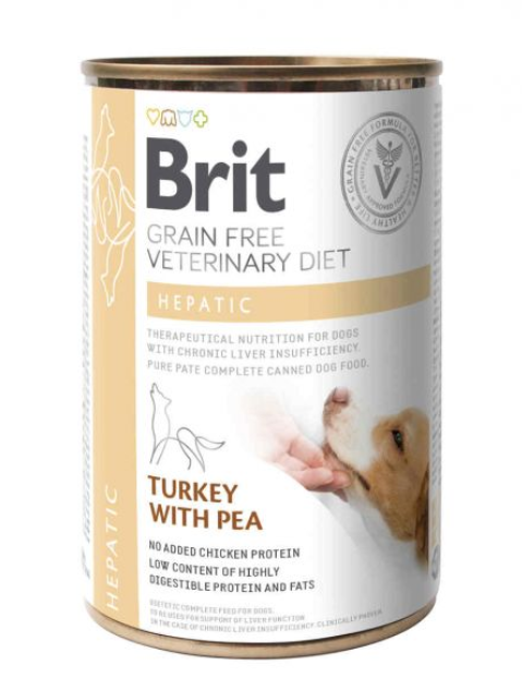 BRIT CARE VET DIETS HEPATIC | Comida húmeda para perros 400 g x 6 unidades sin cereales