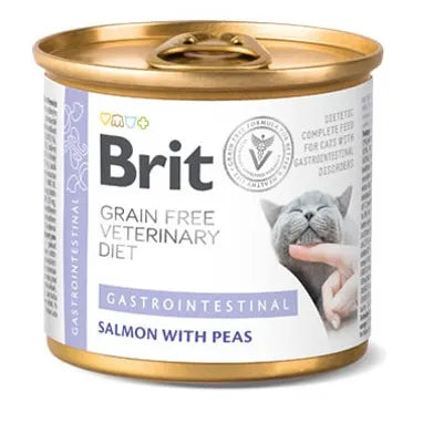 BRIT CARE VET DIETS CAT GASTROINTESTINAL | Comida húmeda para Gatos 200 g x 6 unidades sin cereales