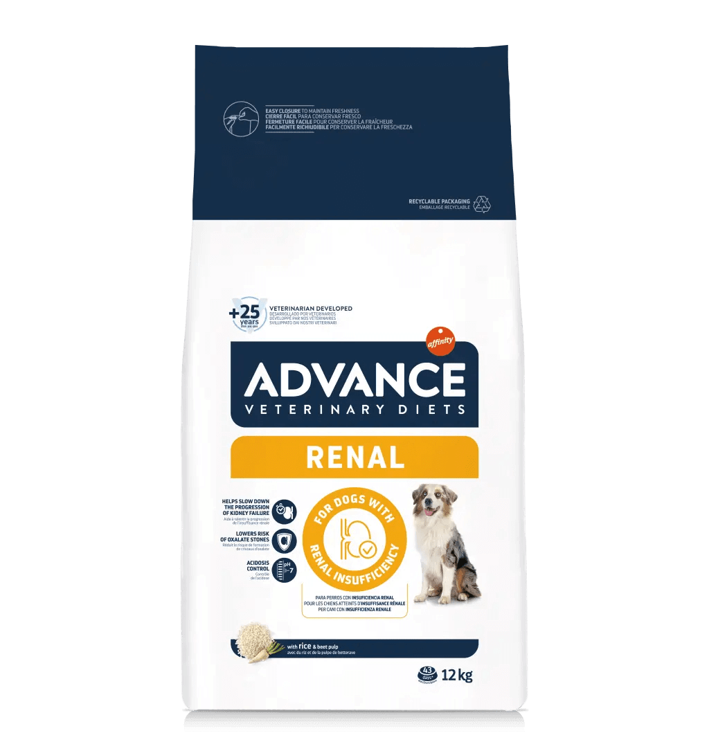 PIENSO ADVANCE VET RENAL DOG PERRO Gabo y Gordo E Shop, la mejor tienda online en las Islas Canarias, España, tienda online para mascotas, perros, gatos, conejos, tortugas, animales, accesorios para mascotas en general. 
Gabo y Gordo E Shop in Canary Islands, the best store for pets, dogs, cats, rabbits, turtles, animals, pet accessories.