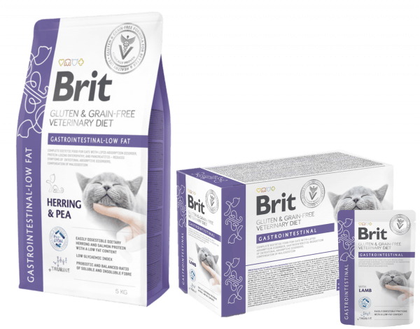 BRIT CARE VET DIETS CAT GASTROINTESTINAL con cordero | Comida húmeda para Gatos 85 g x 12 unidades sin cereales.   Gabo&Gordo Pet Shop en Las Palmas de Gran Canaria tienda para mascotas, perros, gatos, conejos, tortugas, animales, accesorios para mascotas.