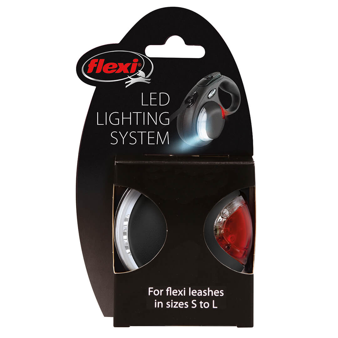 FLEXI LED Lighting System | Lámpara ajustable con luz frontal y trasera para correa Extensible Flexi.  Gabo y Gordo E Shop, la mejor tienda online en las Islas Canarias, España, tienda online para mascotas, perros, gatos, conejos, tortugas, animales, accesorios para mascotas en general. 
Gabo y Gordo E Shop in Canary Islands, the best store for pets, dogs, cats, rabbits, turtles, animals, pet accessories.