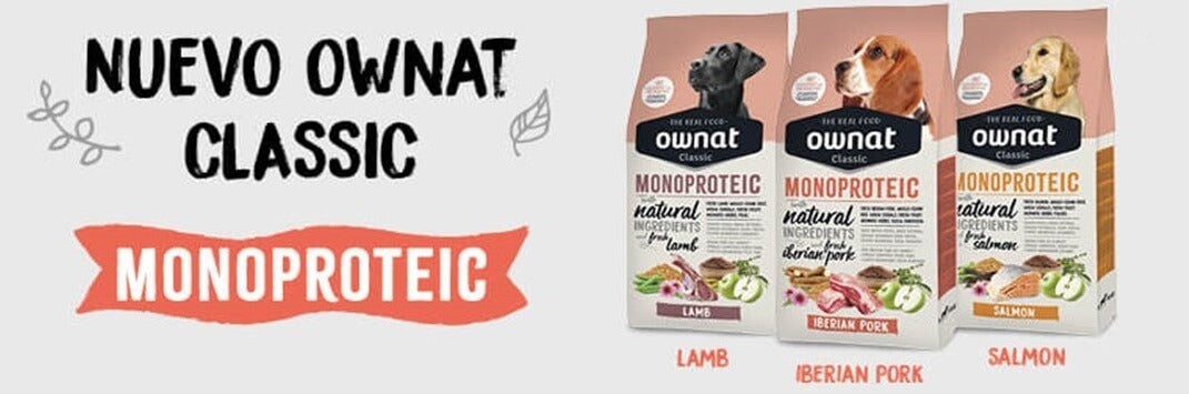 OWNAT Classic monoproteico Salmon (Salmón) para perros.  Gabo y Gordo E Shop, la mejor tienda online en las Islas Canarias, España, tienda online para mascotas, perros, gatos, conejos, tortugas, animales, accesorios para mascotas en general. 
Gabo y Gordo E Shop in Canary Islands, the best store for pets, dogs, cats, rabbits, turtles, animals, pet accessories.