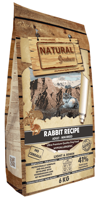 NATURAL GREATNESS receta de Conejo Mini | Pienso  sin cereales  para perros adultos pequeños.  Gabo y Gordo E Shop, la mejor tienda online en Gran Canaria, Islas Canarias, España, tienda online para mascotas, perros, gatos, conejos, tortugas, animales, accesorios para mascotas en general. 
Gabo y Gordo E Shop is the best online pet shop in Gran Canaria, Canary Islands, Spain.