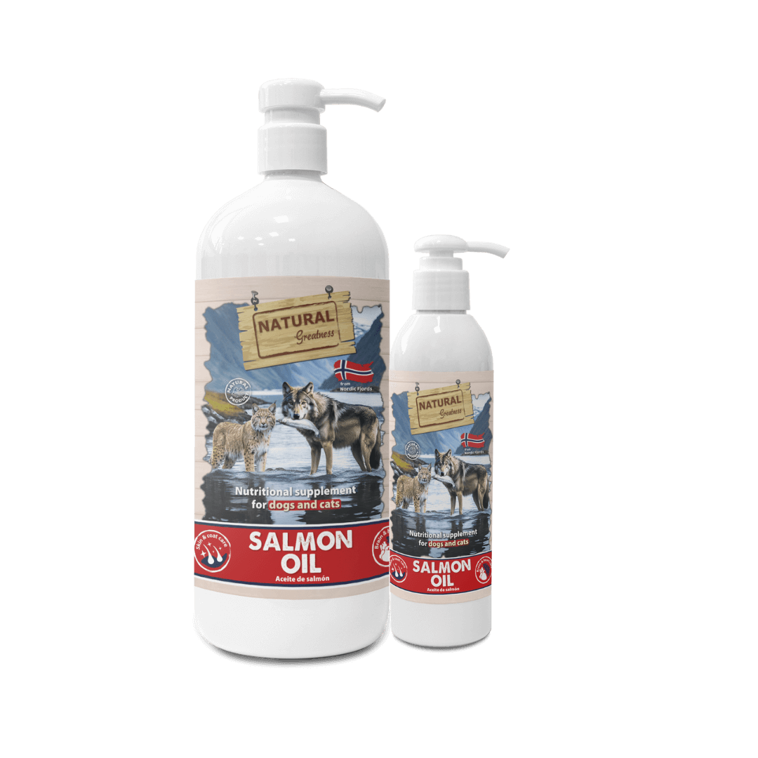 Natural Greatness aceite de salmón para perros y gatos.  Gabo y Gordo Pet Shop, la mejor tienda online en las Islas Canarias, España, tienda online para mascotas, perros, gatos, conejos, tortugas, animales, accesorios para mascotas en general. 
Gabo y Gordo E Shop in Canary Islands, the best store for pets, dogs, cats, rabbits, turtles, animals, pet accessories.