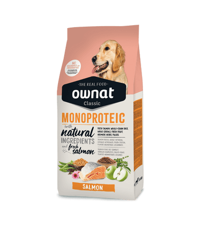 OWNAT Classic monoproteico Salmon (Salmón) para perros.  Gabo y Gordo E Shop, la mejor tienda online en las Islas Canarias, España, tienda online para mascotas, perros, gatos, conejos, tortugas, animales, accesorios para mascotas en general. 
Gabo y Gordo E Shop in Canary Islands, the best store for pets, dogs, cats, rabbits, turtles, animals, pet accessories.