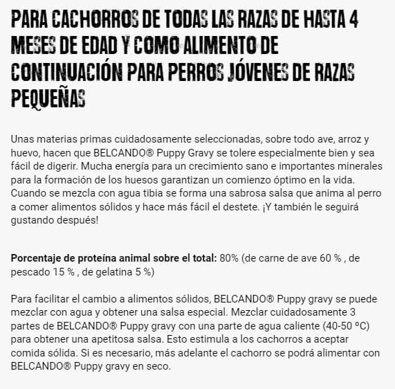 PIENSO BELCANDO PUPPY GRAVY CACHORRO Gabo&Gordo Pet Shop en Las Palmas de Gran Canaria tienda para mascotas, perros, gatos, conejos, tortugas, animales, accesorios para mascotas