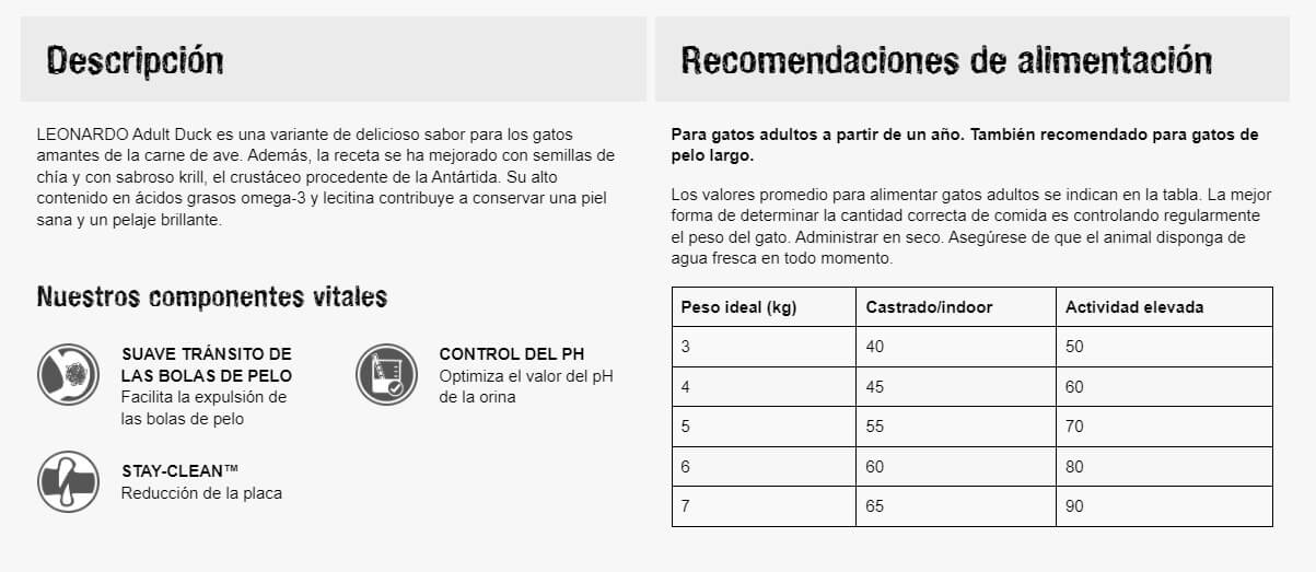 LEONARDO® Adult Duck | Pienso para gatos en Gabo&Gordo Pet Shop en Las Palmas de Gran Canaria tienda para mascotas, perros, gatos, conejos, tortugas, animales, accesorios para mascotas
