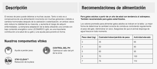 LEONARDO® Adult Light | Pienso para gatos en Gabo&Gordo Pet Shop en Las Palmas de Gran Canaria tienda para mascotas, perros, gatos, conejos, tortugas, animales, accesorios para mascotas