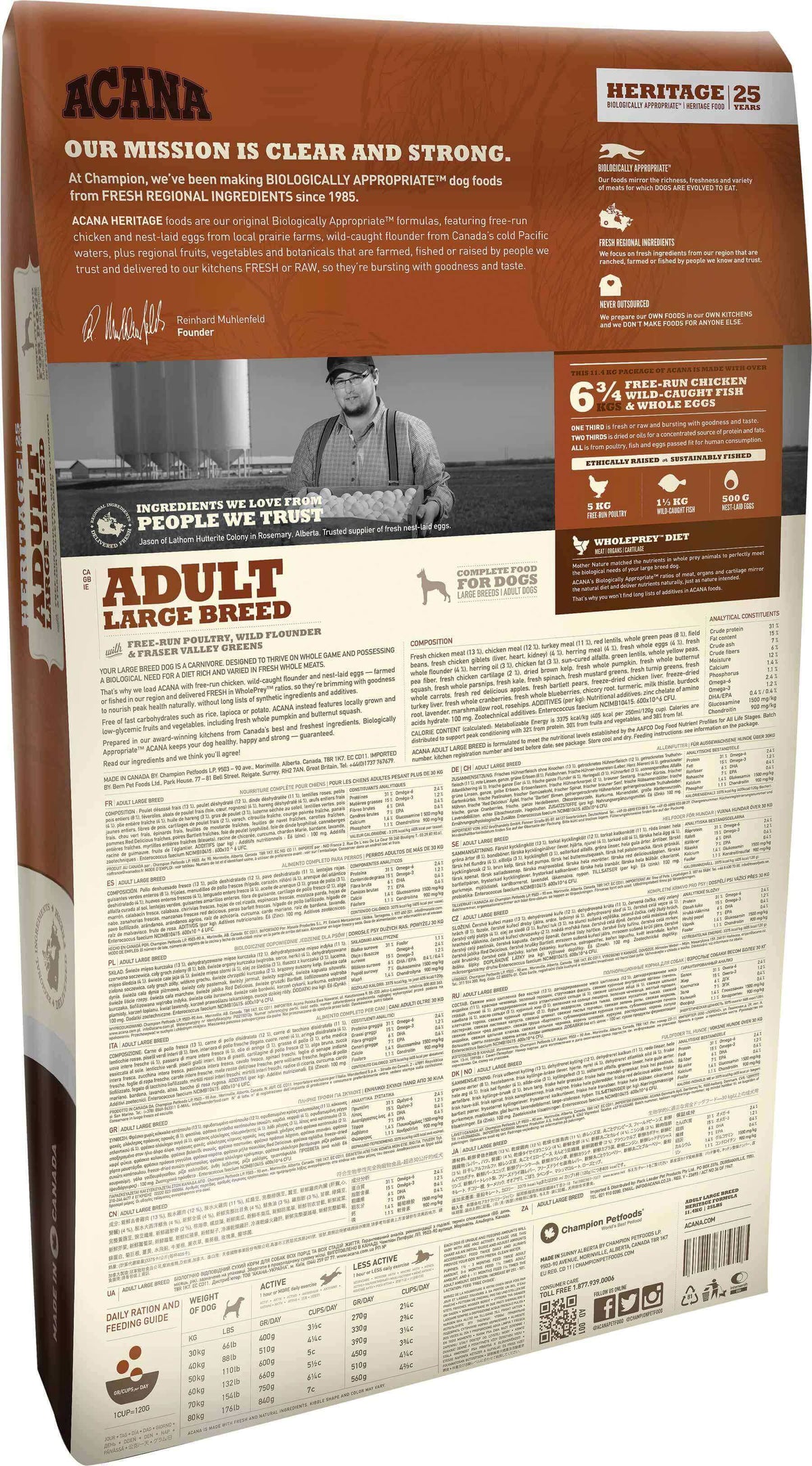 ACANA Adult Large Breed | Pienso natural sin cereales para perros adultos de razas grandes