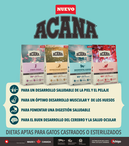 ACANA Homestead Harvest pienso natural sin cereales para gatos con pollo y pavo fresco