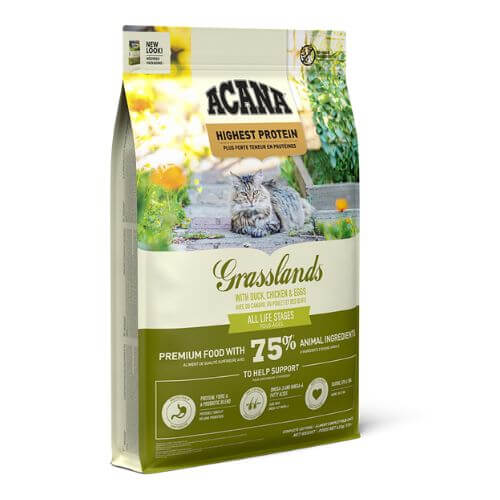 Pienso ACANA Grasslands sin cereales con proteínas frescas para gatos de todas las edades