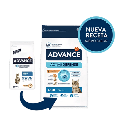 Saco de pienso ADVANCE Adult Cat con pollo y arroz para gatos adultos.