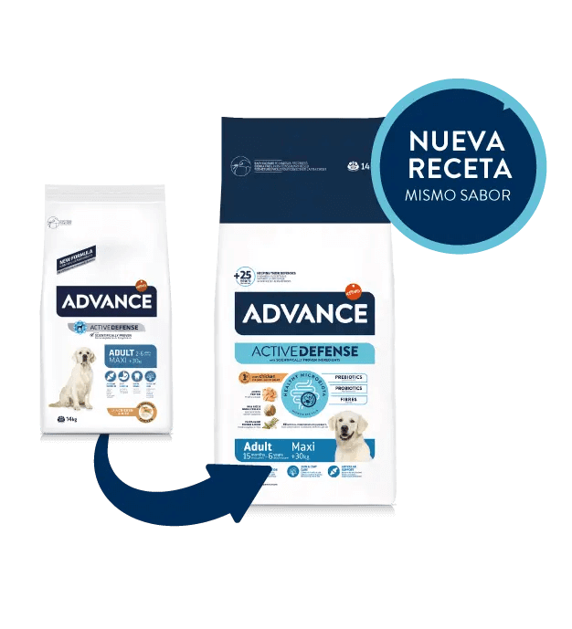 Saco de 14 kg de pienso ADVANCE Adult Maxi con pollo y arroz para perros adultos de razas grandes.