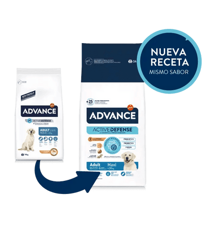 Saco de 14 kg de pienso ADVANCE Adult Maxi con pollo y arroz para perros adultos de razas grandes.