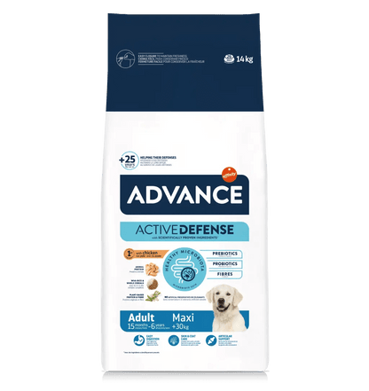 Saco de 14 kg de pienso ADVANCE Adult Maxi con pollo y arroz para perros adultos de razas grandes.