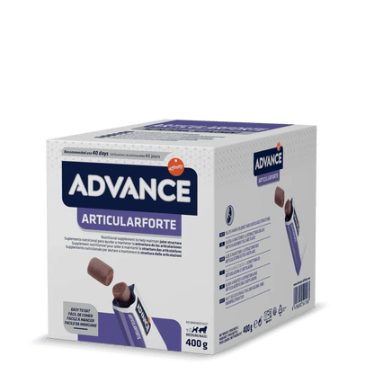 Envase de ADVANCE ArticularForte, suplemento articular en formato snack para perros.