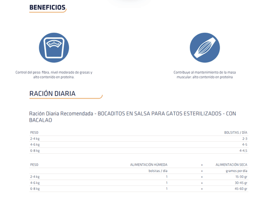 Comida húmeda para gatos esterilizados ADVANCE con bacalao, pack de 12 sobres de 85 g