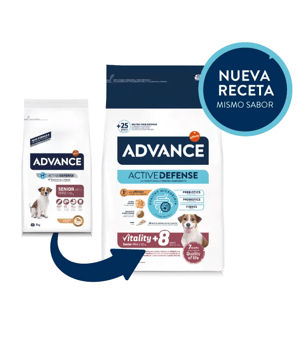 advance senior mini pienso perros mayores razas pequeñas
