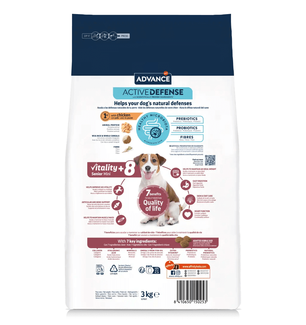 advance senior mini pienso perros mayores razas pequeñas