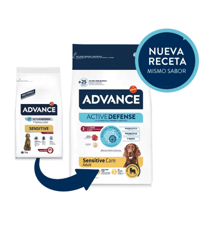 Saco de pienso ADVANCE Sensitive Lamb & Rice con cordero y arroz para perros.
