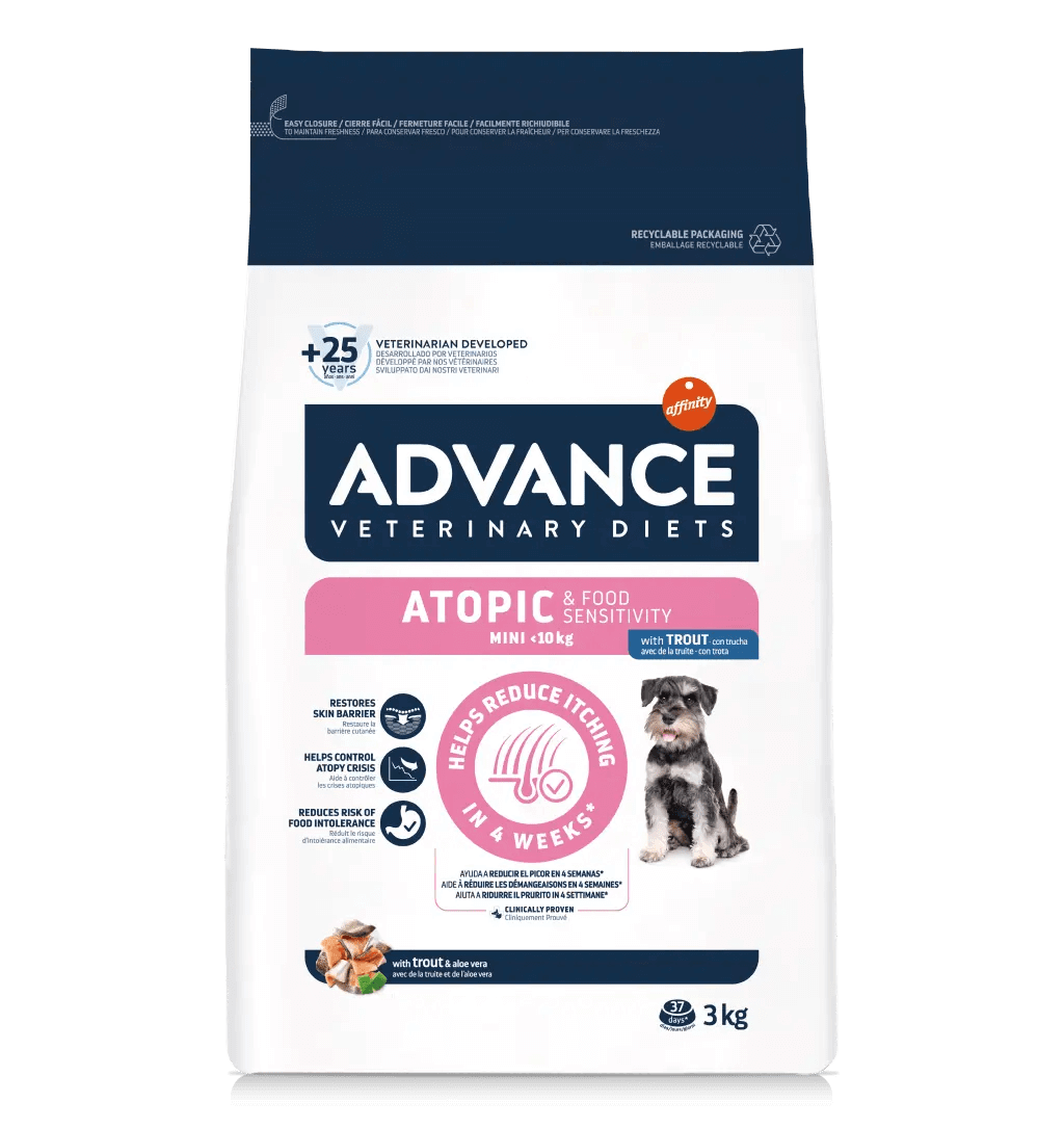 ADVANCE Vet Atopic Mini pienso hipoalergénico para perros pequeños con dermatitis y alergias