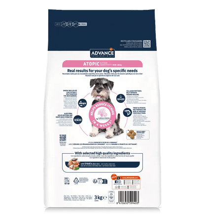 ADVANCE Vet Atopic Mini pienso hipoalergénico para perros pequeños con dermatitis y alergias