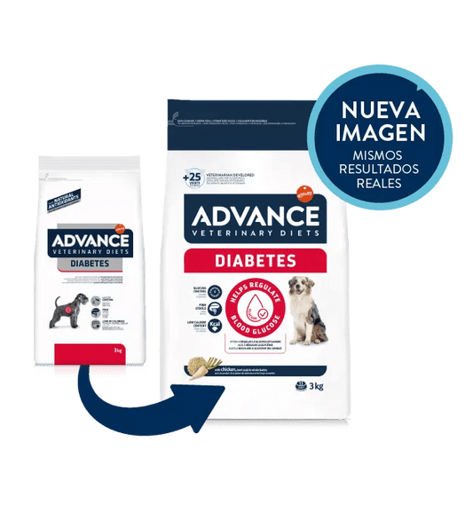 Saco de pienso veterinario ADVANCE Vet Diabetes Colitis para perros adultos.