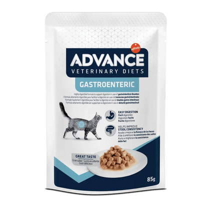 Comida húmeda digestiva para gatos y gatitos ADVANCE Vet Gastroenteric, pack 12 x 85g