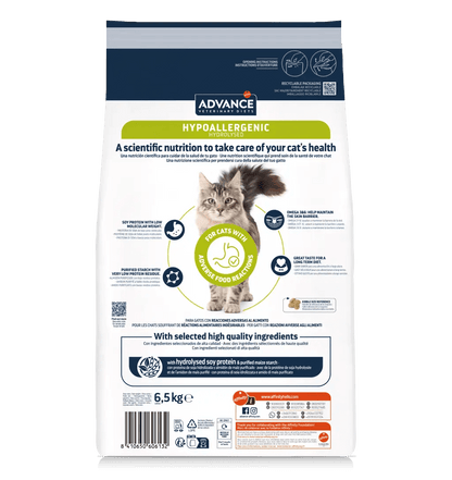 Pienso Advance Hypoallergenic para gatos con alergias e intolerancias alimentarias