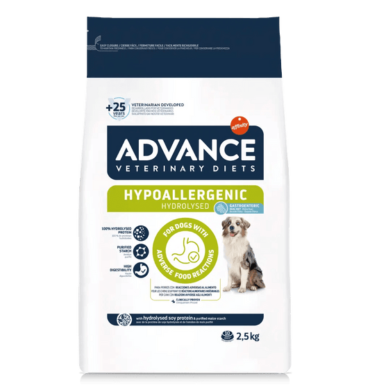 Saco de pienso hipoalergénico ADVANCE Veterinary Diets Hypoallergenic para perros adultos.