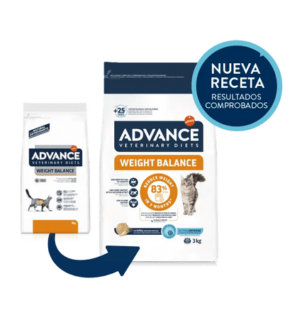 Saco de pienso veterinario ADVANCE Vet Weight Balance para gatos adultos con sobrepeso.
