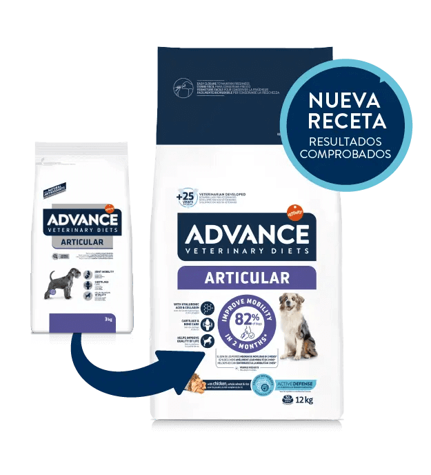 Saco de pienso ADVANCE Veterinary Diets Articular de 12 kg para perros adultos.