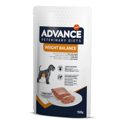 Comida húmeda ADVANCE Weight Balance para perros adultos con sobrepeso, pack 8 x 150 g