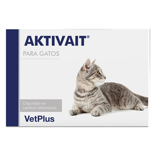 AKTIVAIT para Gatos VetPlus 60 cápsulas espolvoreables para apoyo nutricional de la salud neurológica en gatos senior