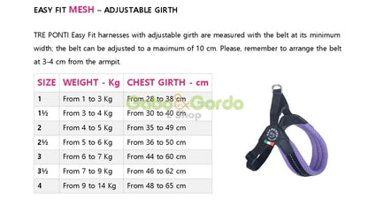 Arnés ajustable púrpura camuflaje TRE PONTI para perros