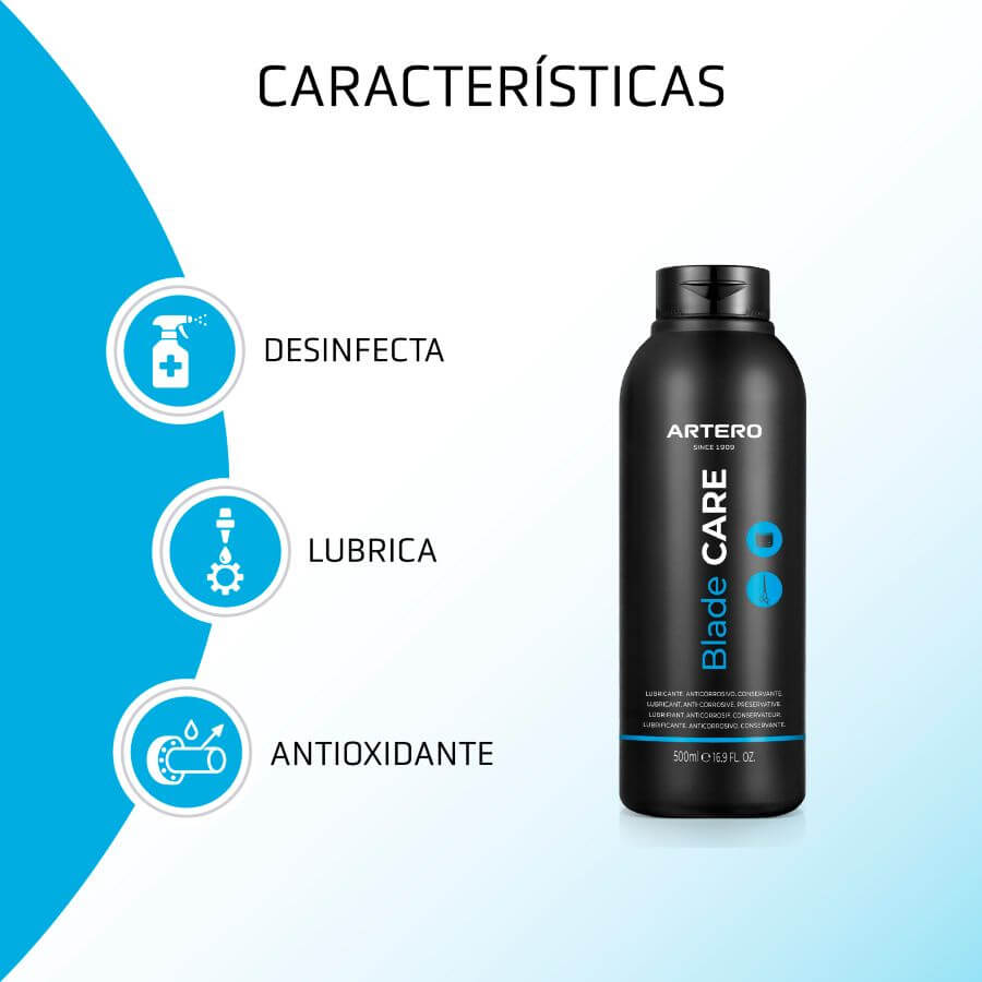 Artero Blade Care 500 ml líquido lubricante y antioxidante para limpiar y proteger cuchillas de peluquería