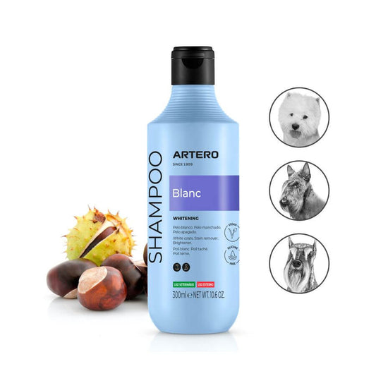 Artero Champú Blanc 250 ml para perros con pelo blanco, negro y gris
