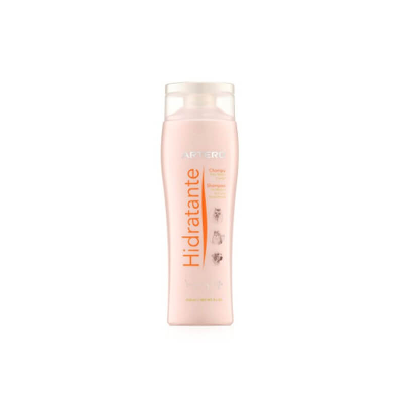 Artero Champú Hidratante para perros y gatos de pelo largo con biotina, hidratación profunda y brillo natural disponible en Gabo y Gordo E Shop.