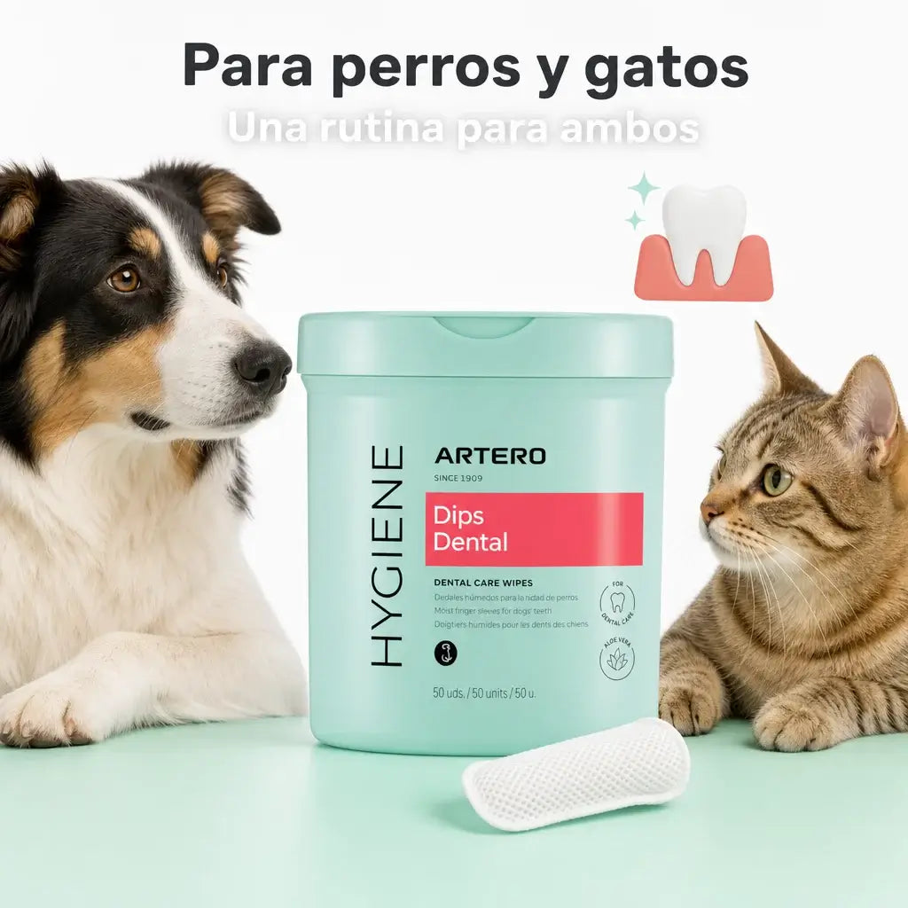 Artero Dips pack de 50 dedales limpiadores de dientes para perros y gatos