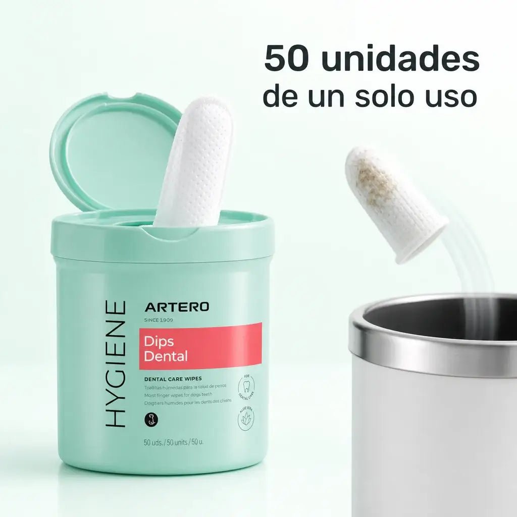 Artero Dips pack de 50 dedales limpiadores de dientes para perros y gatos
