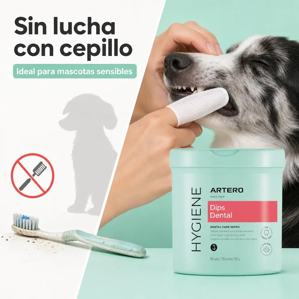 Artero Dips pack de 50 dedales limpiadores de dientes para perros y gatos